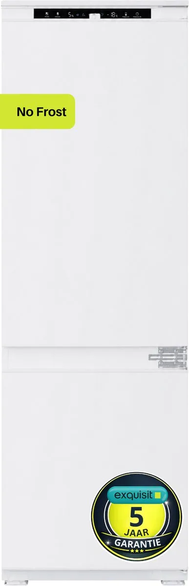 Exquisit EKGC270-75-E-NF-040E Inbouw Koel-vriescombinatie – 5 jaar garantie - 253 liter – No Frost – Energielabel E – Wit
