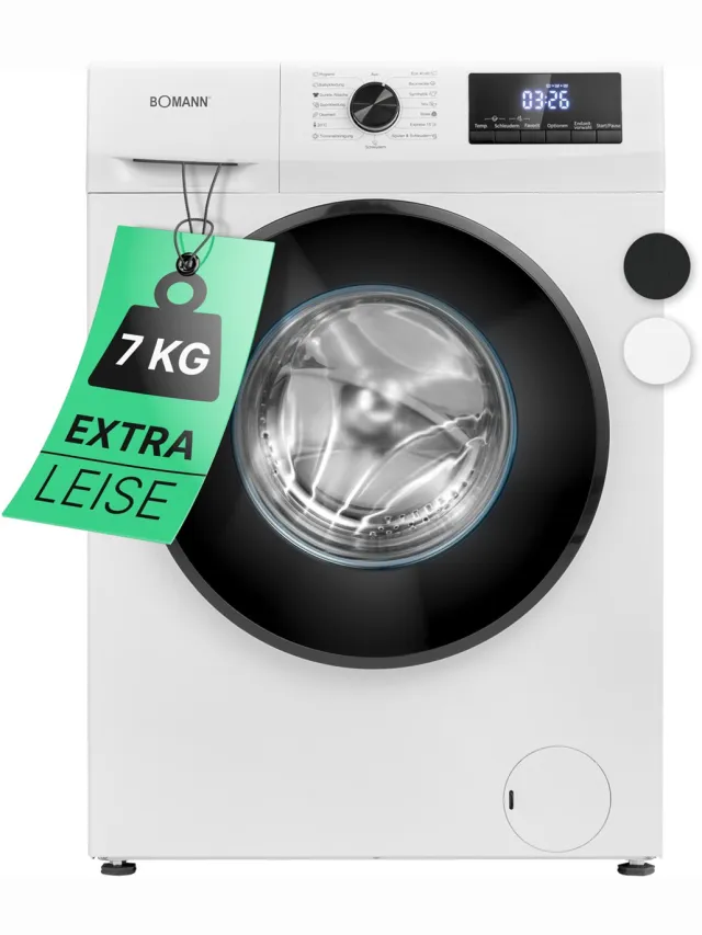 Bomann WA 7175 W Wasmachine - 7KG - 1400 toeren - 15 programma's - Stoomfunctie - Energieklasse A - 10 jaar motorgarantie wit