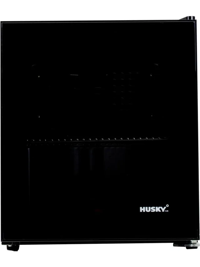 Husky KK50-BKCNS-BK-HU - Mini Koelkast - Met Glazen Deur - Minibar - Zeer stil 39db - 48 Liter - Zwart