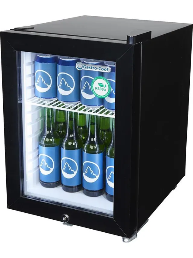 Gastro-Cool KW25 - Mini koelkast met glazen deur 23 Liter - Zwart/Zwart/Wit 247201