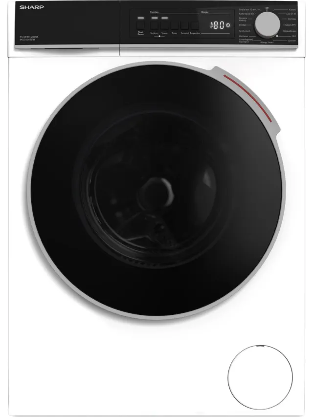 Sharp ESNFB814CWDABX - wasmachine - energie label A-20% - 8KG - 1400 toeren - STEAMWASH - wit