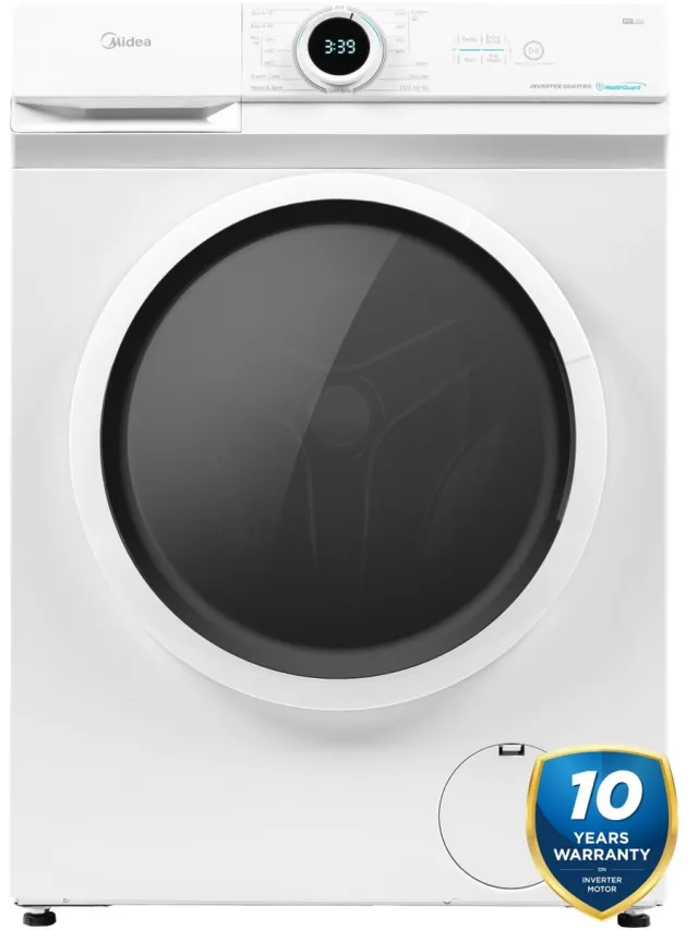 Midea MF100W80BA/W-HR - Wasmachine - Voorlader - Wit - Vulgewicht: 8kg - 1400 rpm - A label - 72 dB - Engels display