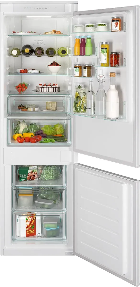 Candy CBT5518EW Inbouw-koel-vriescombinatie, sleepdeurtechniek, tweedeurs, Total No Frost, 248 liter, vriesgedeelte onderaan
