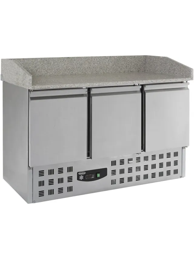 Combisteel Pizzawerkbank 400L Met 3 Deuren (1/1 GN) - 1400x700x1020mm Grijs