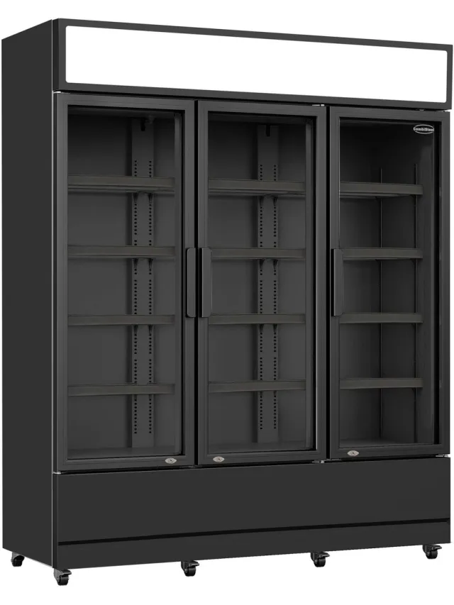 Combisteel Koelkast - 1200L - Zwart - +1°C/+10°C - Geforceerd - 3 Draaideuren - Wielen - 1600x610x1973mm - Horeca Koelkast