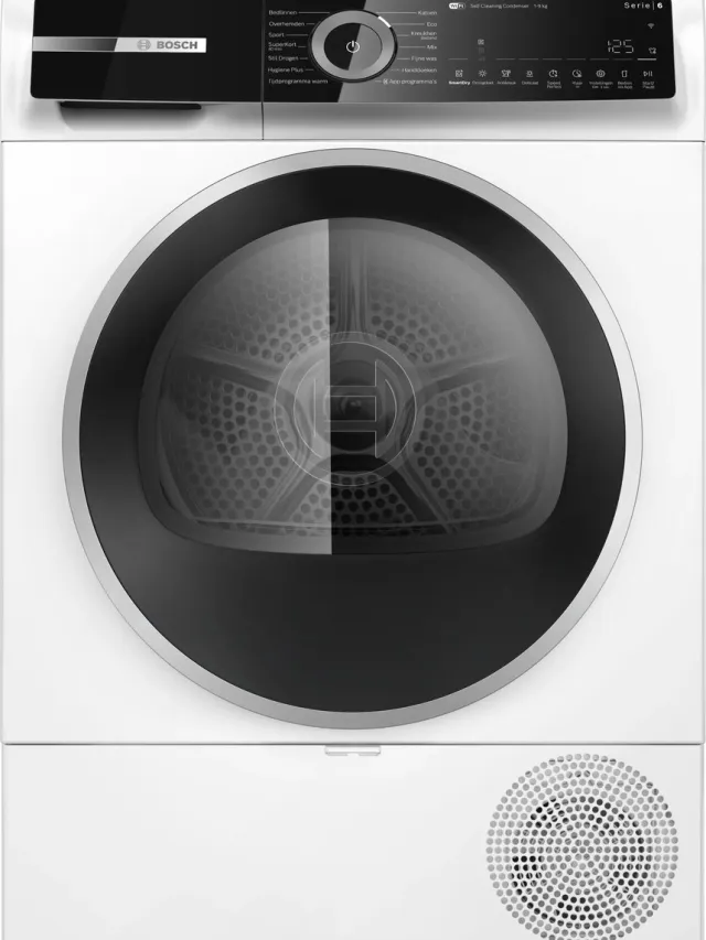 Bosch Serie 6 WQN246D0NL - Warmtepompdroger - 9 kg - Zeer stil - Self Cleaning Condensor consistent energieverbruik - Home Connect - Speed Perfect - Wit Zilver