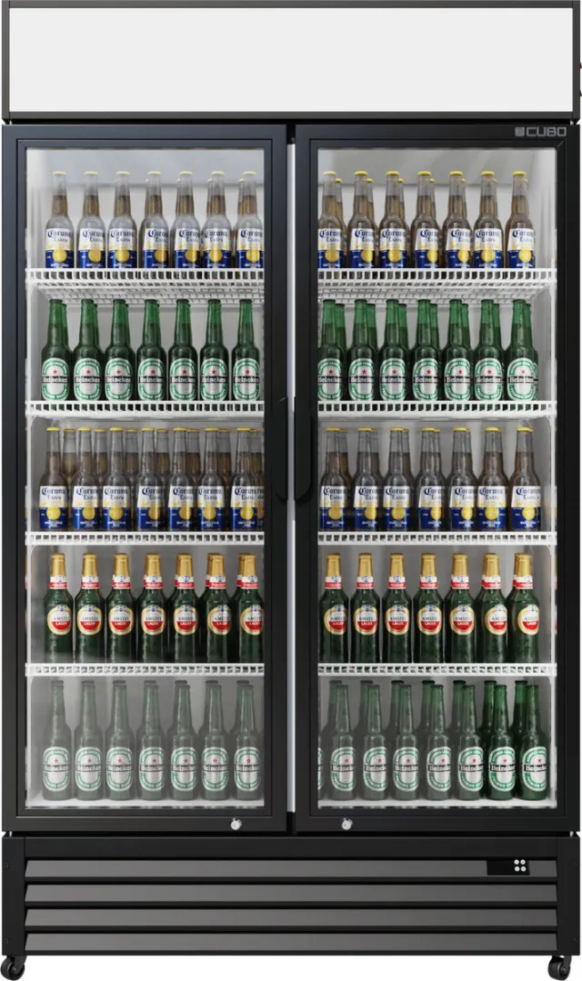 CUBO Drankenkoelkast 525L - 2 glazen deuren met luifel voor verkoop - Afsluitbaar - Energiezuinig - CS-690A-EE Wit