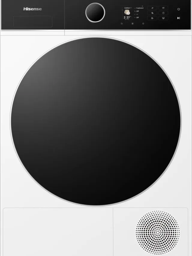 Hisense DH5I804BWCD Wasdroger - Wit - 8kg - C-klasse - ConnectLife - iCare - iDry - Trommelverlichting - RVS - NightDry - Smart Link - Omkeerbare deur White