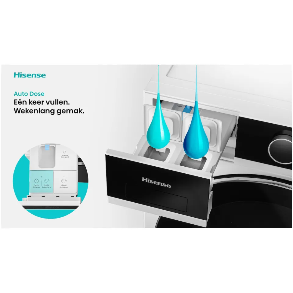 Hisense WF5I1045BWQ wasmachine, 10,5 kg voorlader wit, foto 5