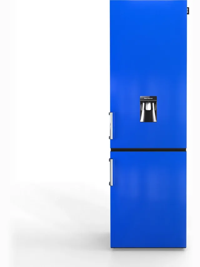 Nunki Large H2O – Koel-vriescombinatie – Waterdispenser – E-klasse – 268 liter – Front Blue Fire Gloss Fel Blauw