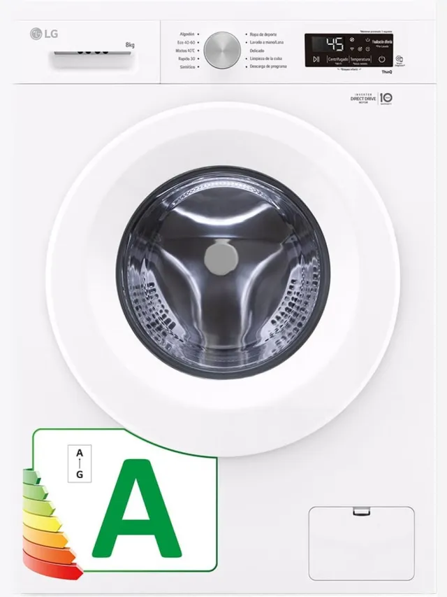 LG F4X1008NWH wasmachine voorlader, 8 kg, 1400 toeren Wit