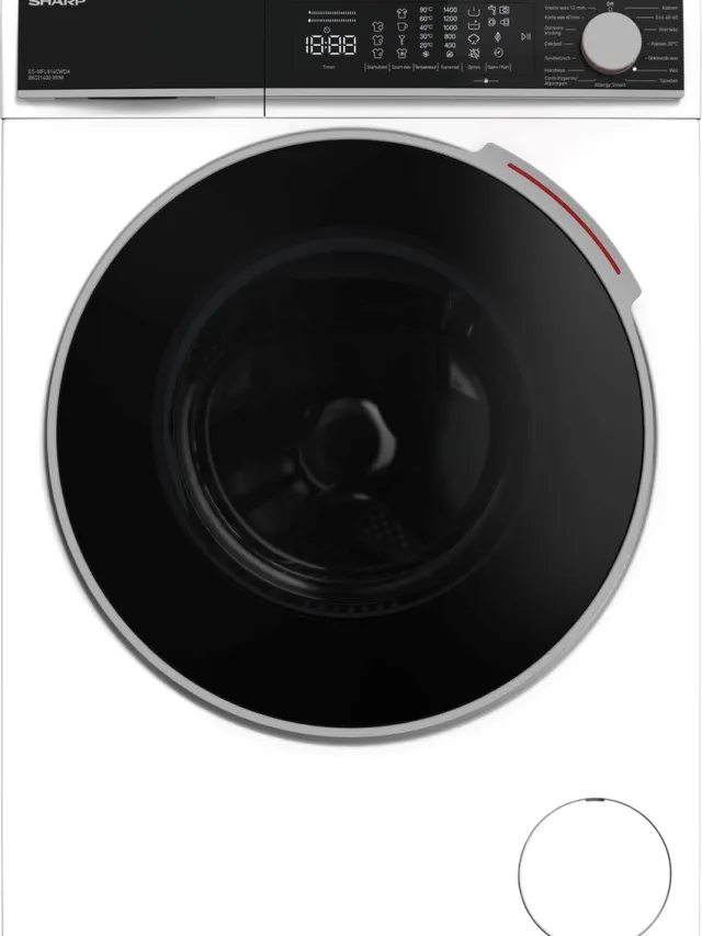 Sharp ESNFL814CWDABX - Wasmachine - 8 kg WIT