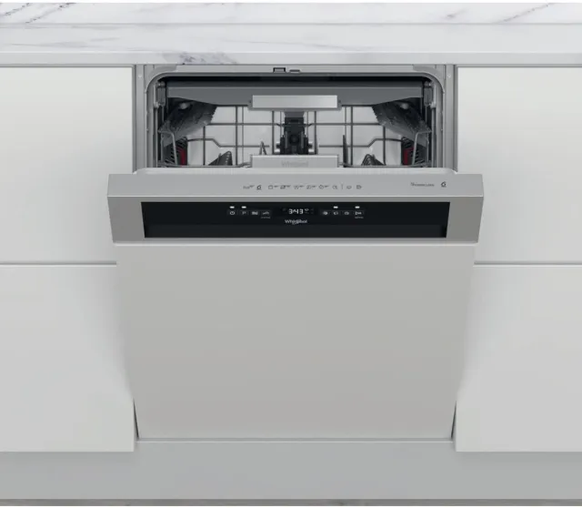 Whirlpool WBO3T133PFX – semi-inbouw vaatwasser – 14p – 43 dB Grijs