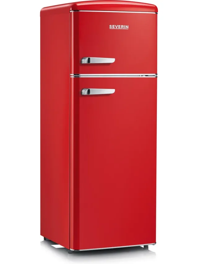 Severin 8930 - Koelvriescombinatie vrijstaand - retro koelkast - rood
