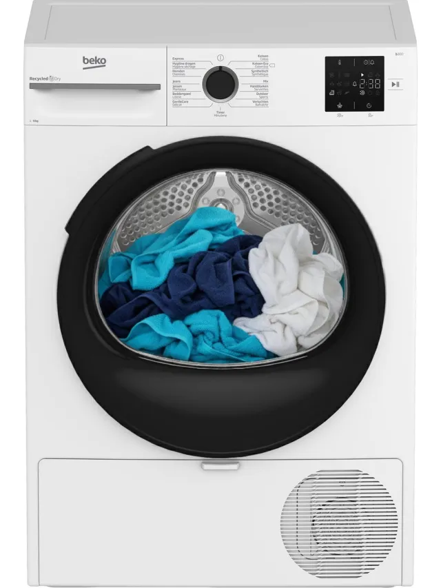 Beko vrijstaande droger: 9,0 kg - BM3T3923W Wit