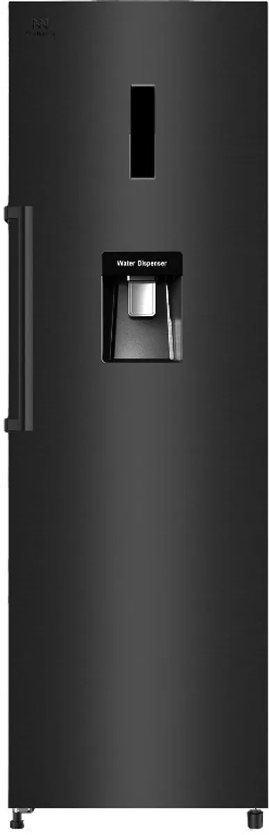 NextNorm NN373-1DKK-B - Luxe Enkeldeur koelkast 373L - ECO energy D - Water Dispenser - Display - LED Licht - Metal Shield Achterwand (RVS) - Easy Handle zwart geborsteld staal