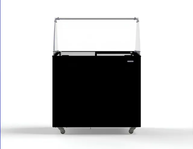 Combisteel Schepijsvitrine - CORSICA - 231L - 6x 5L - Statisch - Wielen - 909x644x1229mm Zwart