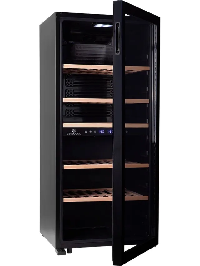 CaveCool Chill Sapphire - Wijnkoelkast - 102 flessen - 2 zones - Zwart Black