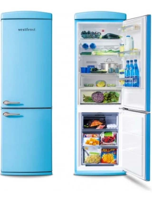 Vestfrost Retro No*Frost Koel-vriescombinatie Blauw - NoFrost Multi - 0°C compartiment - Ion Tech - Alarm open deur