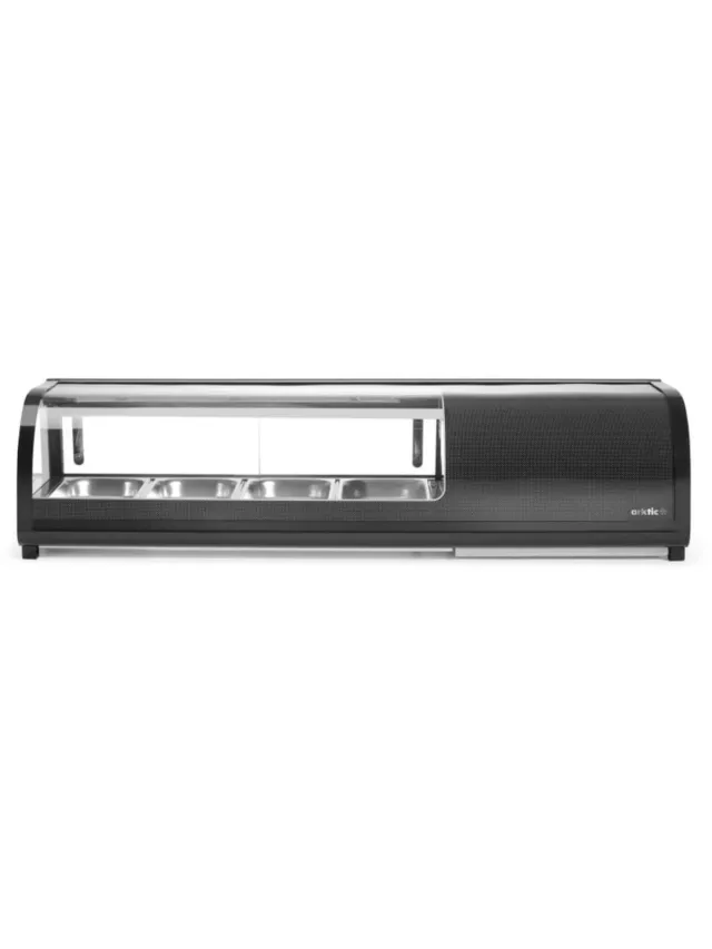 Arktic Hendi Arktic Sushi Display - Inclusief 4x GN 1/3 - 0°C/+12°C - Zwart - 220-240V/190W - 1177x426x296mm rvs