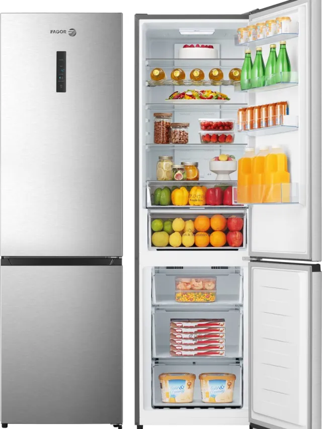 Fagor Koel-Vriescombinatie - NoFrost - FCB336EEX - H 2m B 60cm - Inox Look - Fresh Box - NoFrost - XL 336 Liter RVS