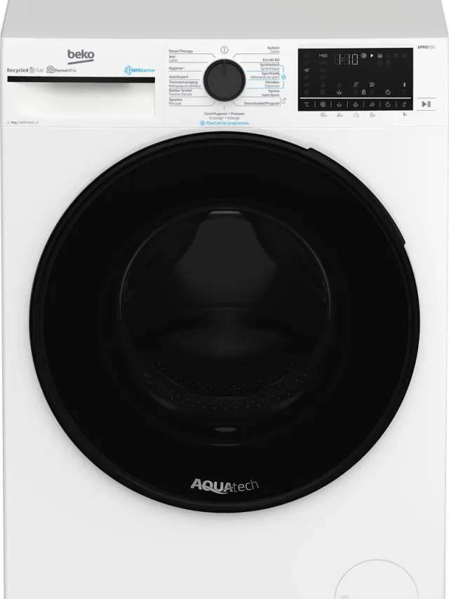 Beko B5WT594189W - RecycledTub™ - FIBERcatcher - Wasmachine - 30% zuiniger dan energielabel A Wit