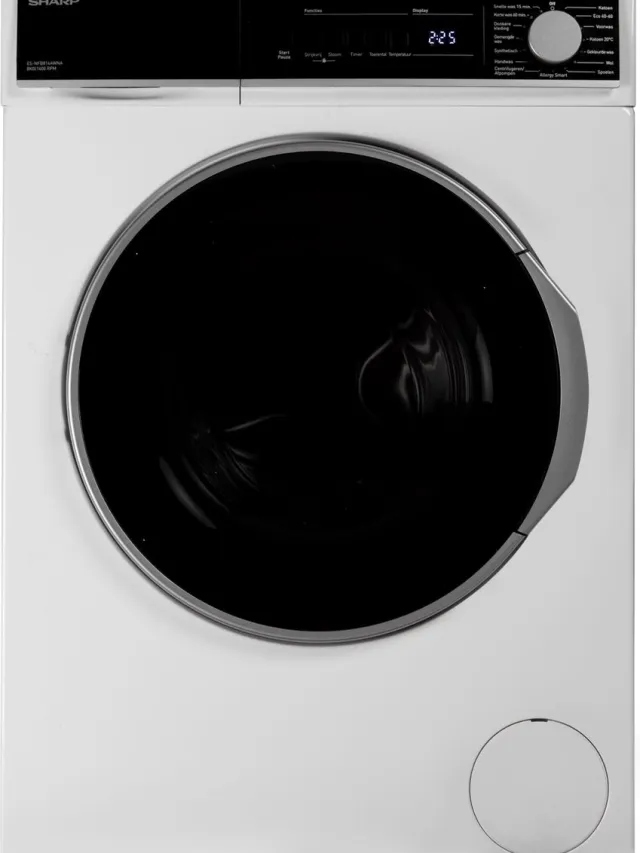 Sharp ESNFB814AWNABX - wasmachine - energie label A - 8 KG - 1400 toeren - STEAMWASH - white LED touch panel - WIT