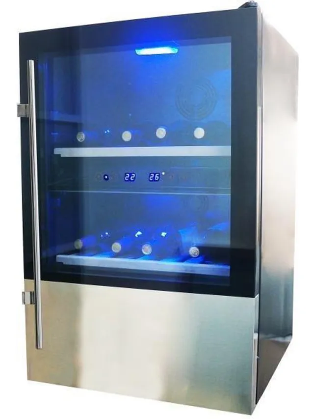 Le Chai LB 420X - Wijnkoelkast - 2 Temperatuurzones 5 tot 22 °C - 42 flessen - Vrijstaand - LED verlichting zwart