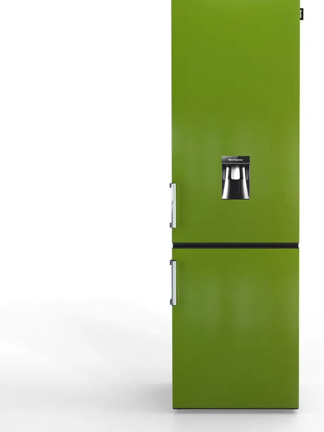 Nunki Large H2O – Koel-vriescombinatie – Waterdispenser – E-klasse – 268 liter – Front Grass Green Gloss Grasgroen