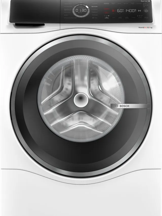 Bosch Serie 8 WNC244070, Voorlader, Vrijstaand, Wit, Links, Zwart, Roestvrijstaal, Touch, Duitse bediening White