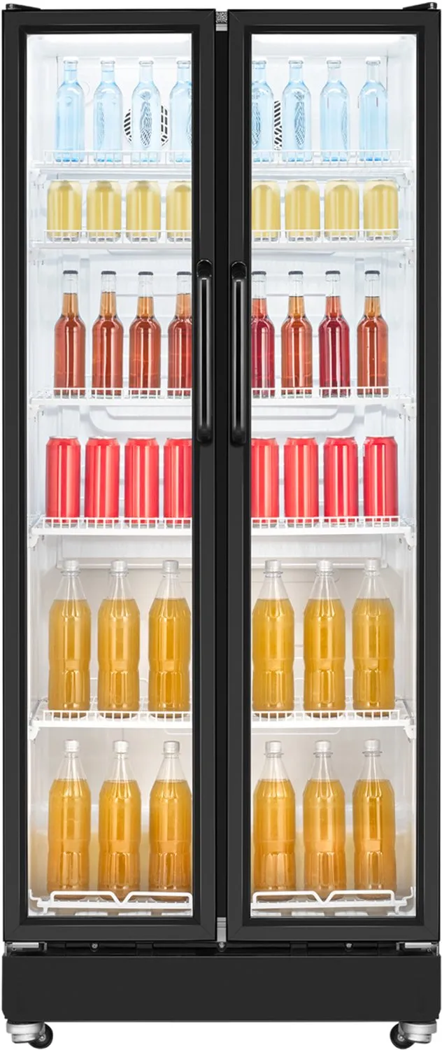 Bomann KSG 7294 Glazen Deur Koelkast - 545 Liter - Dubbele Deur - MultiAirflow - Zwart