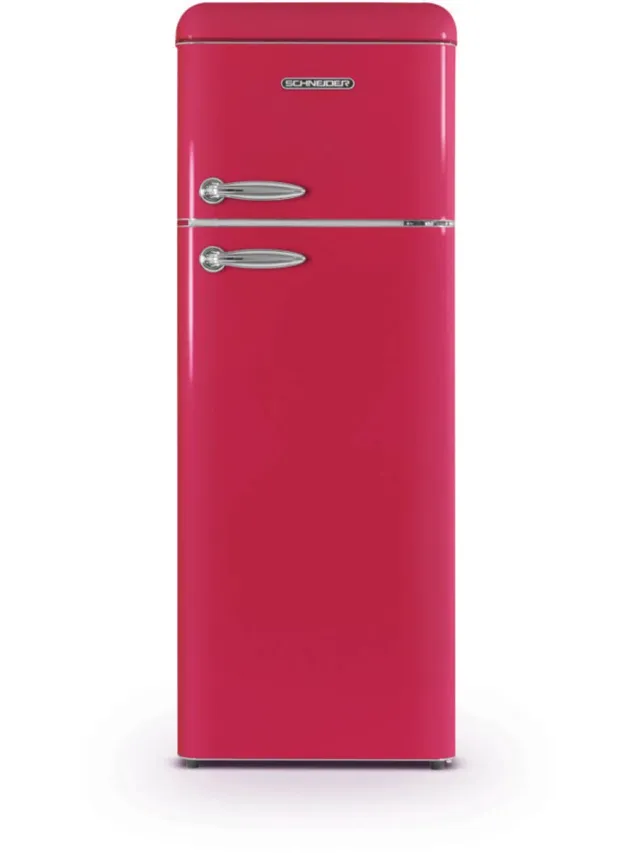 ​SCHNEIDER CONSUMER SCDD208VHAW koel-vriescombinatie Vrijstaand 211 l Roze Rechts
