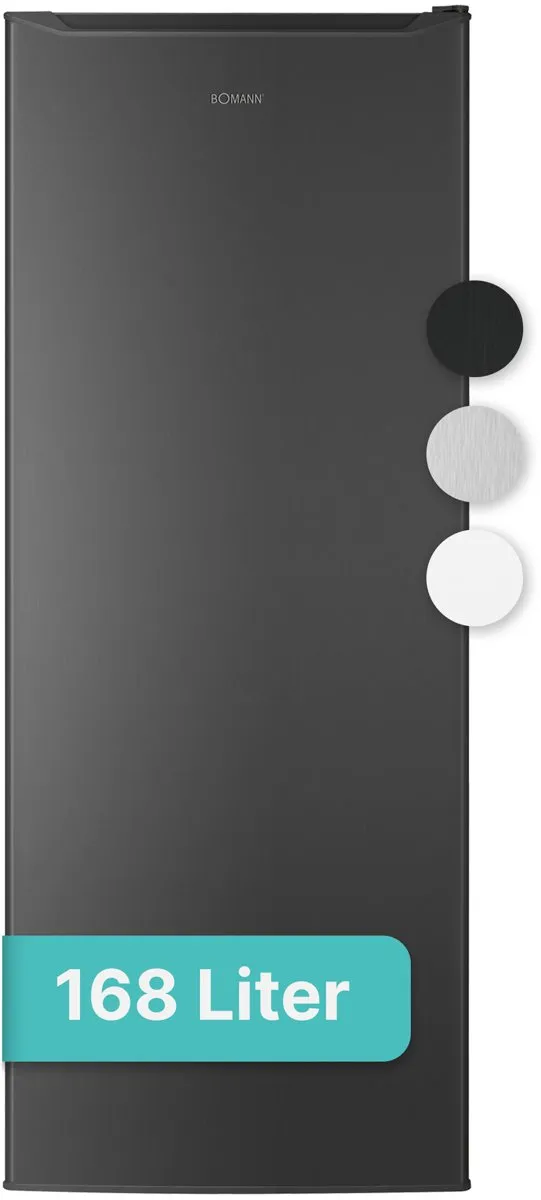 Bomann GS 7364 –Vrijstaande Vriezer – 168 liter – Dark Inox Look – Energieklasse D Black