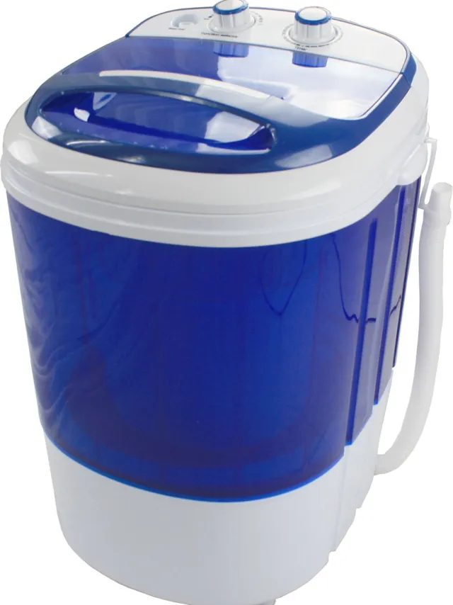 Lowander mini wasmachine 3kg - Kleine camping wasmachine - met Bovenlader Wit