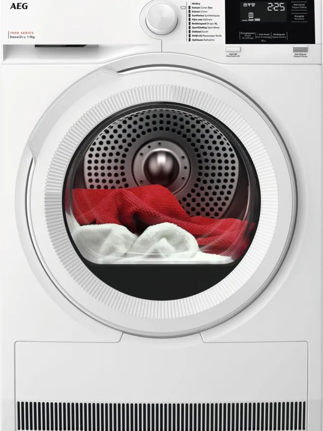 Aeg TR79632B 7000 serie SensiDry® - Wasdroger Warmtepompdroger - Droogkast - 9 kg - NL/FR Wit