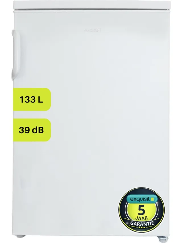 Exquisit KS16-V-H-010DW - Koelkast Tafelmodel - 133 Liter - 5 Jaar Garantie - Energielabel D - LED verlichting - 39dB - Wit