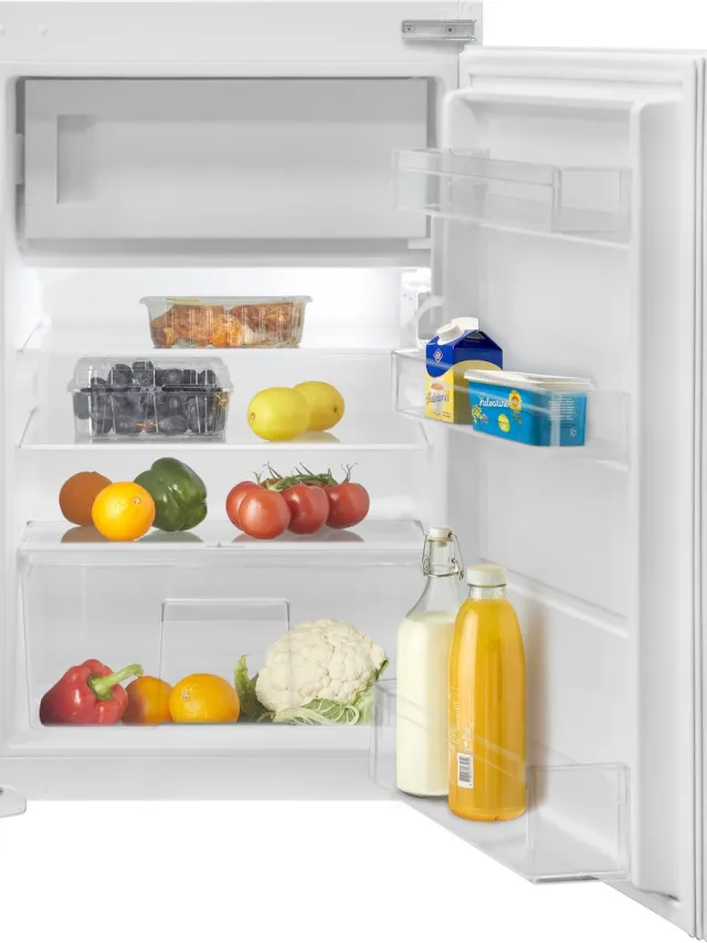 Inventum IKV0882S 88 cm stille energiezuinige inbouw koelkast - Met vriesvak - Superkoelen - Supervriezen - Vakantiestand - Deuralarm - 112 liter - Sleepdeur - Wit