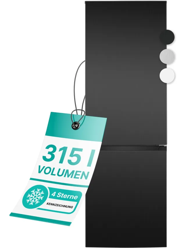 Bomann KG 7357 - Koel-vriescombinatie - 315 Liter - Energieklasse C - 40 dB - Dark Inox Look Zwart