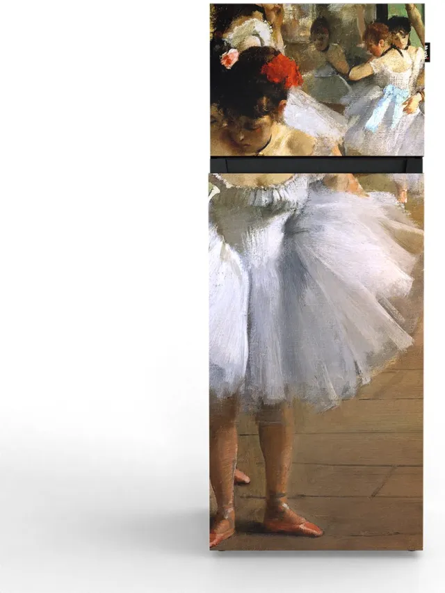 Nunki MEDIUM-FDAG / Dubbel-Deurs Koelkast, E Klasse, 206l, Edgar Degas - De dansles, Satin (FRONT only)