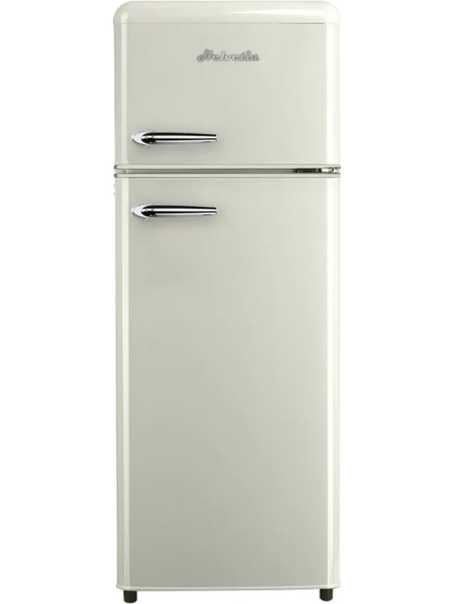 helvetia Retro Koelvriescombinatie HRDPER206EC1 - Crèmekleur - 144 cm Hoog - 4ster Vriezer - Vintage - 206 Liter