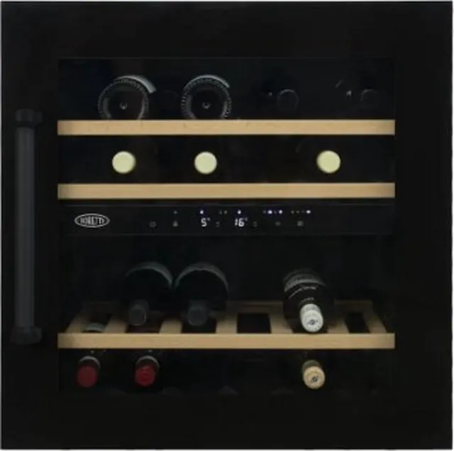 Boretti MLWC60ZW Wijnklimaatkast inbouw 60cm, 2 zones, 28 flessen, ZW Zwart