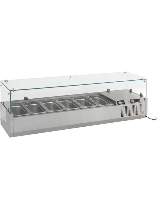 Combisteel Opzetkoelvitrine - 9x 1/3 GN - 2000x395x435mm Grijs