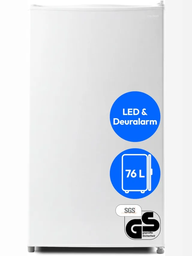 Medion Koelkast 76 L, vrijstaand - MD370009 - Wit | 3 legplateaus, hoogte 84,5 cm, omkeerbare deur, 2 deurvakken, verstelbare voeten