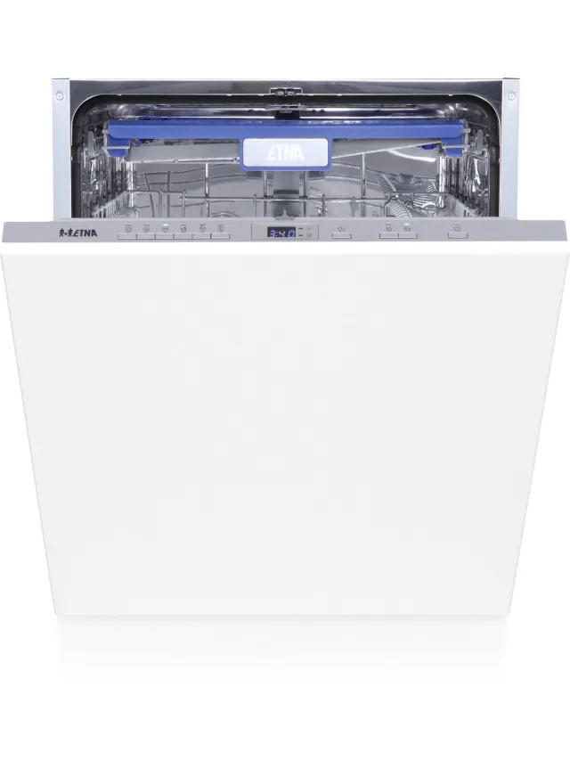 Etna VW742N - Inbouw vaatwasser 60cm - Volledig geïntegreerd - Energieklasse D - Geluidsniveau 42 dB(A) - 14 couverts - LED binnenverlichting - Self clean Zilvergrijs