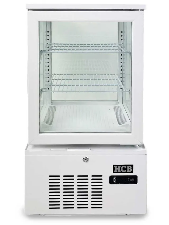 HCB Professionele Horeca Gebaksvitrine - 56 liter - wit - 230V - Koelvitrine - 39.8x43.4x85.4 cm (DxBxH) - 37 kg - 8811