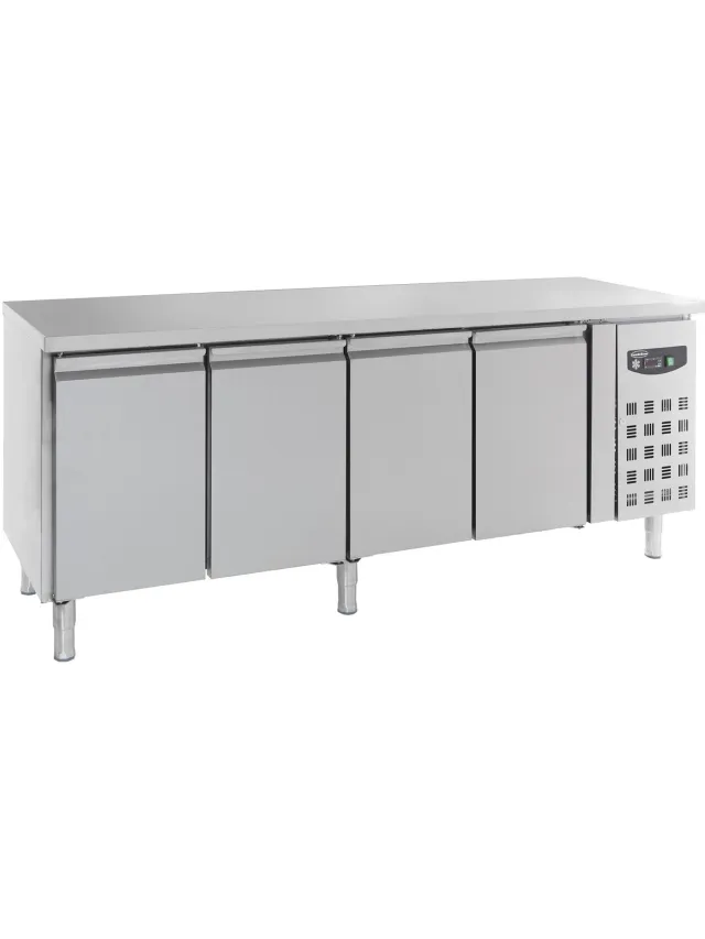 Combisteel Koelwerkbank - STANDARD LINE - 511L - 4 Deuren - +2°C/+8°C - Geforceerd - 2230x600x860mm Grijs