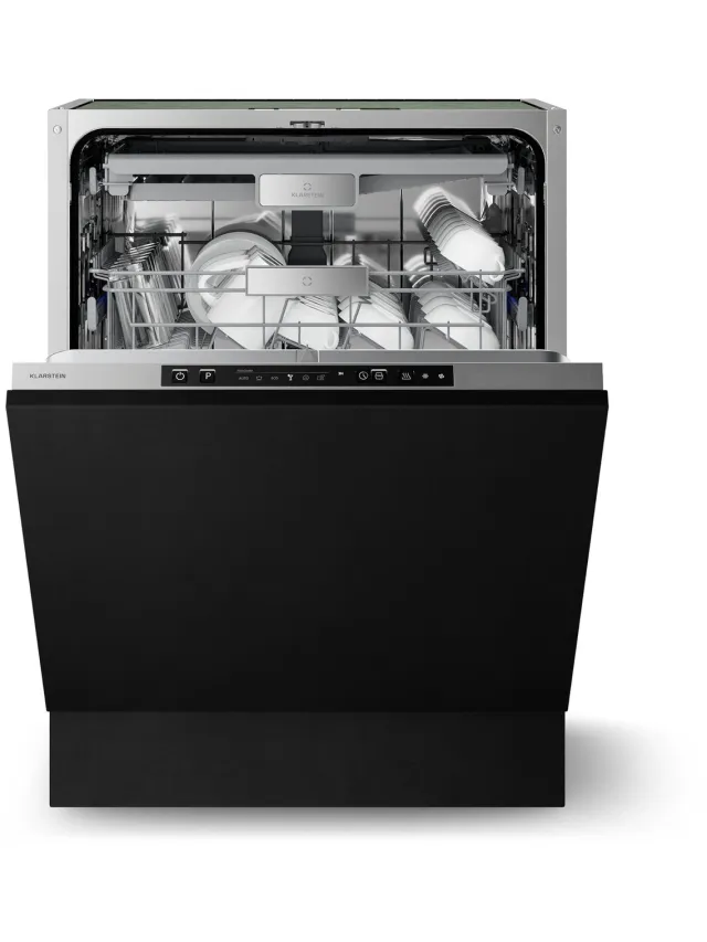 Klarstein Vaatwasser Velaire geïntegreerde 60 cm - helemaal ingebouwd, 14 couverts, 6 programma's, 42 dB, AquaStop, energieklasse A, inbouwvaatwasser - voor Keuken - Dishwasher - Afwasmachine - Vaatwasmachine Zwart