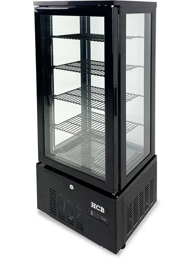 HCB Professionele Horeca Gebaksvitrine - 92 liter - zwart - 230V - Koelvitrine - 39.8x43.4x115.4 cm (DxBxH) - 48 kg - 8815