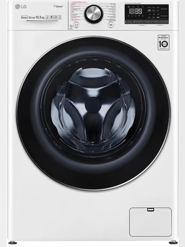 LG F6WV910P2E - 10.5 kg Wasmachine met TurboWash™ 39 - Slimme AI DD™ motor - Minder strijken door stoom - ThinQ™ Wit