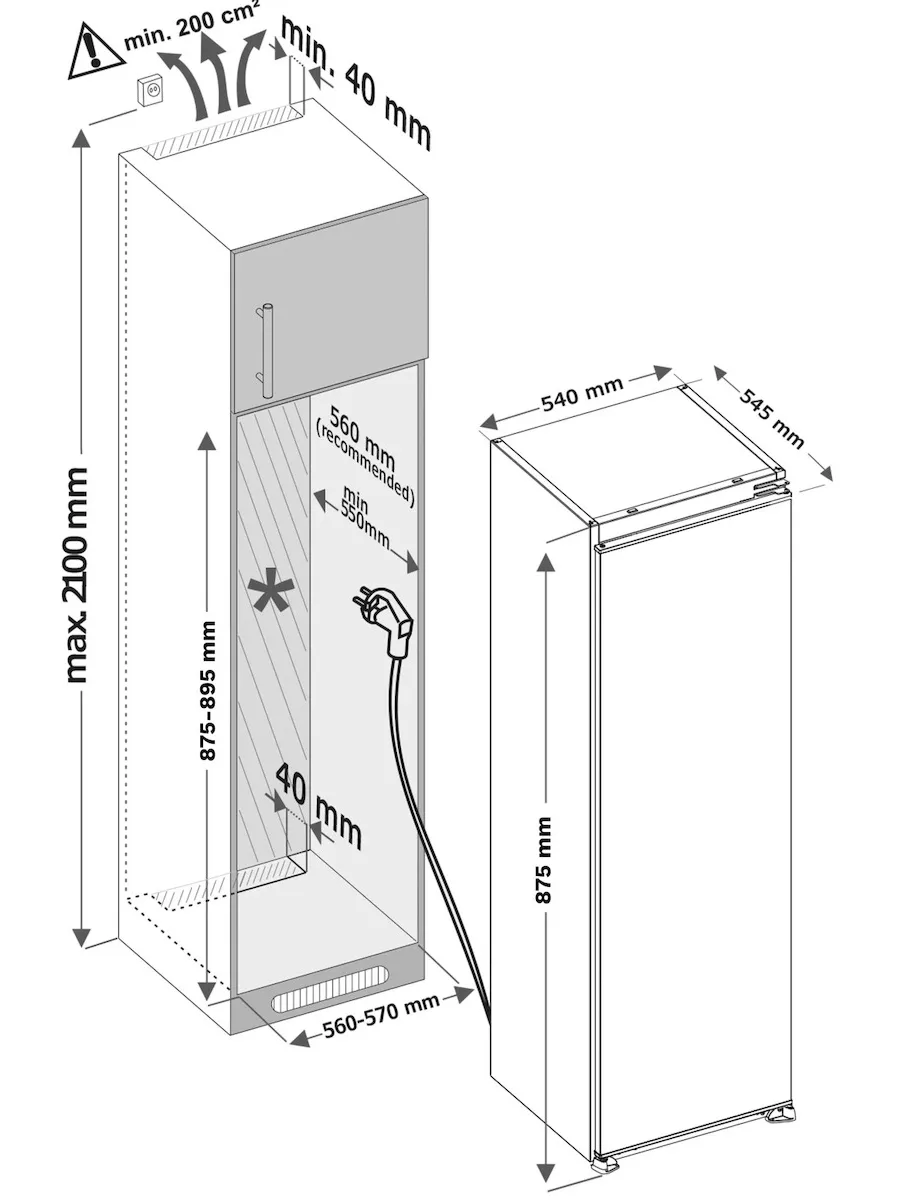 Inventum IKK0882S Inbouw koelkast zonder vriesvak, foto 3